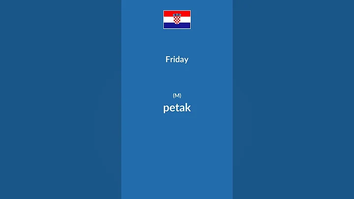 Days in Croatian