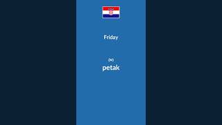 Days in Croatian