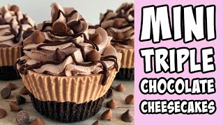 Mini Triple Chocolate Cheesecake Recipe tutorial #Shorts