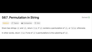 leetcode 567: permutation in string // simple explanation // python3