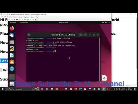 How to run Hello World program in Python on Ubuntu | Source Code | 2022 | learn easy
