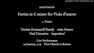 Dorian Komanoff Bandy -- Viola Damore Partita In C Minor Presto