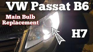 VW Passat B6 Headlight Bulb Replacement Main Beam H7