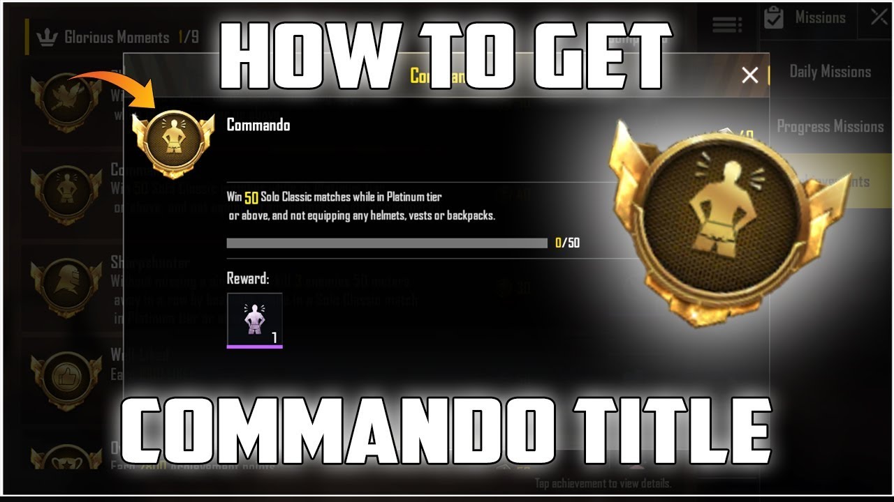 How To Get Commando Title in Pubg Mobile | Commando Guide for beginners - 