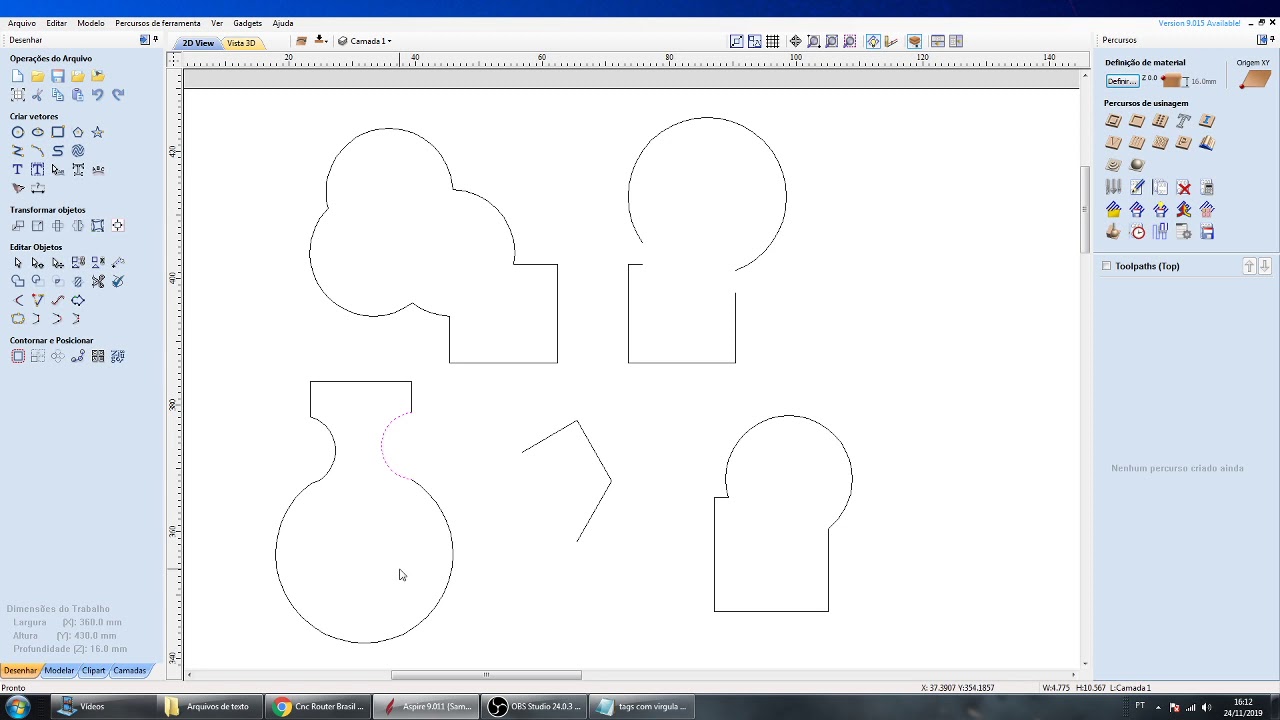 Como unir juntar vetores simples no aspire vetores abertos