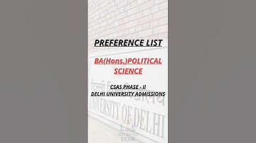 BA(hons.)Political Science#delhiuniversity#preferencelist#politicalsciencehonours#viral#shortsfeed