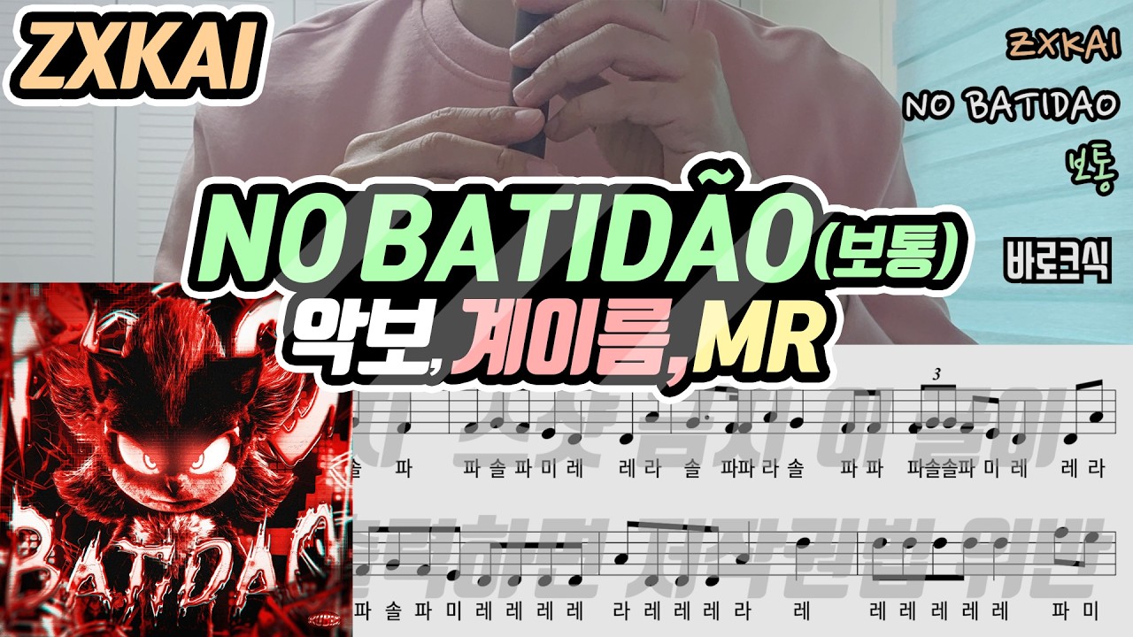 ZXKAI - NO BATIDÃO 악보 리코더 연주(보통)