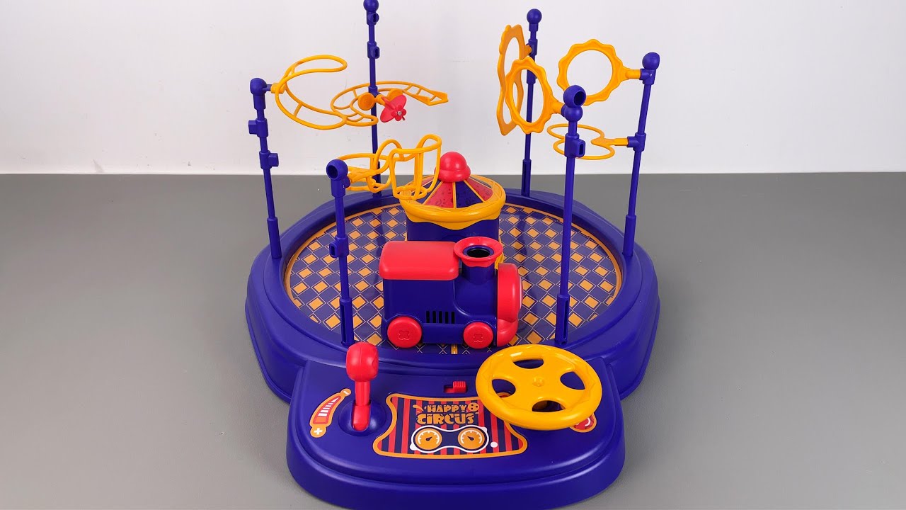 12 minute ASMR Toy Unboxing: Circus Acrobatics Train and Flying Ball Obstacle Course Toy |Toy Review