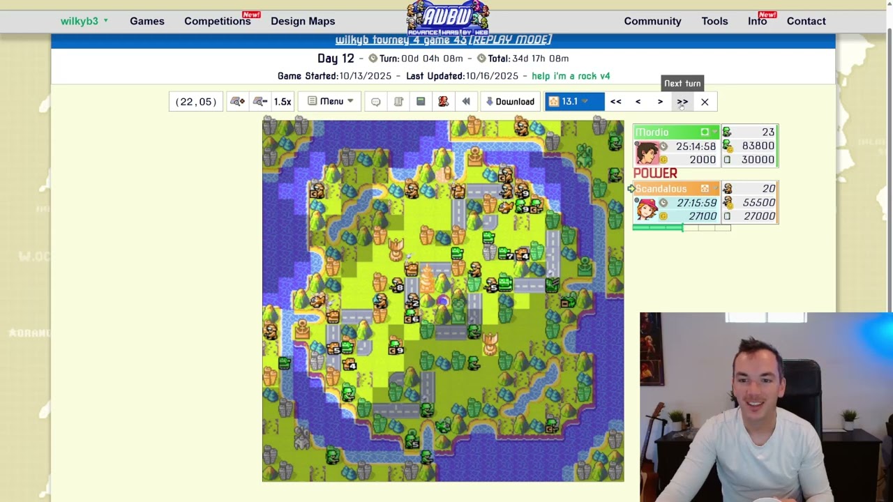 wilkyb's AWBW 1v1 FoW Tournament #4: Mordio vs Scandalous