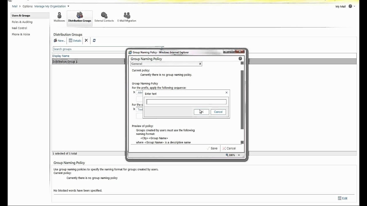 Distribution Group Management in ECP YouTube