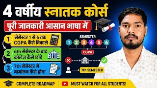 4 Year UG Course | CGPA Calculation Semester 1-6 | Exit After 6th Semester | 7th Semester Admission