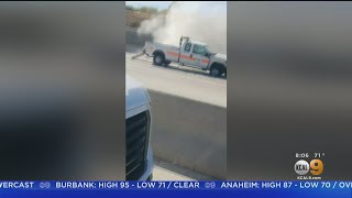 CAUGHT ON CAMERA: Police Vehicle Slams Into Cal Trans Truck