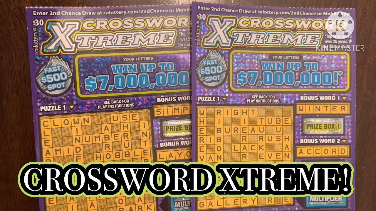 CROSSWORD XTREME! CA Scratchers YouTube