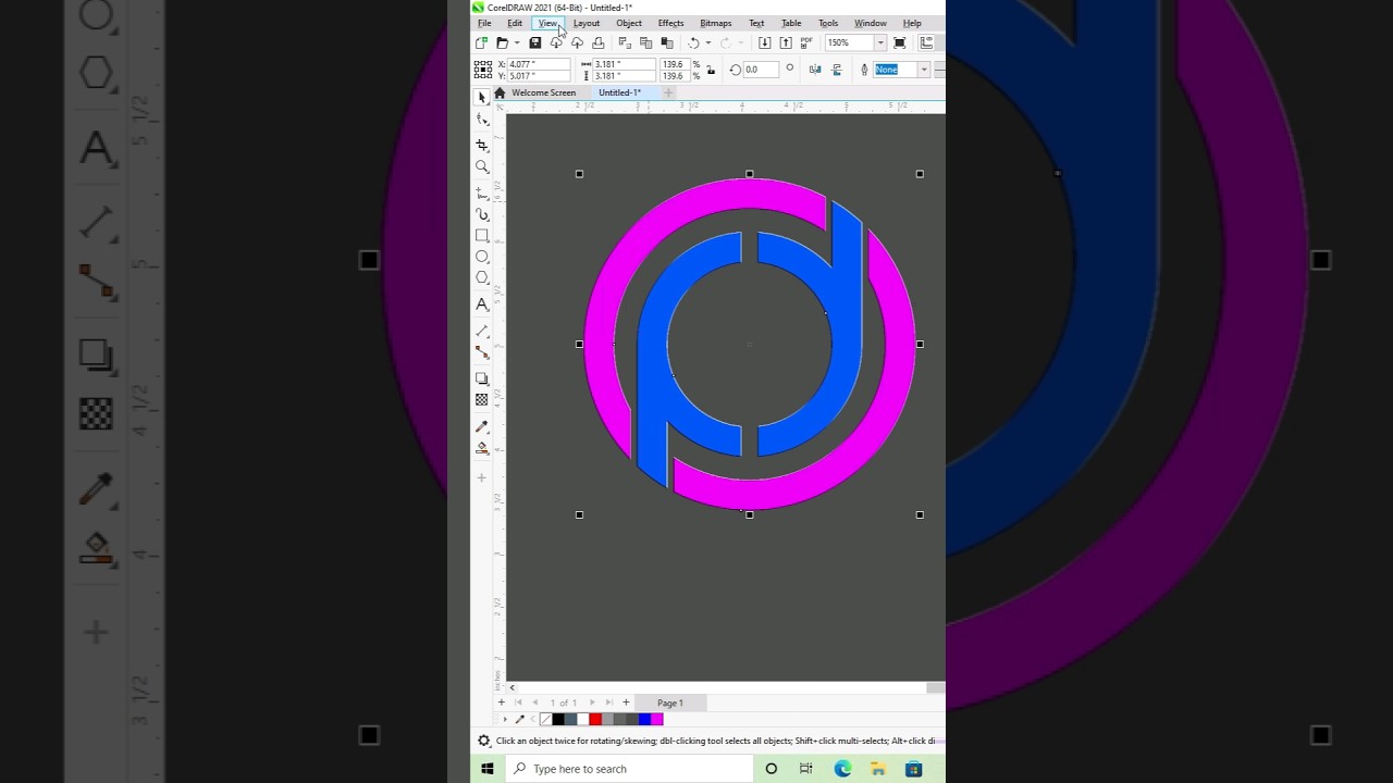 Coreldraw Tutorial - Letter D + L + P Logo Design in Coreldraw