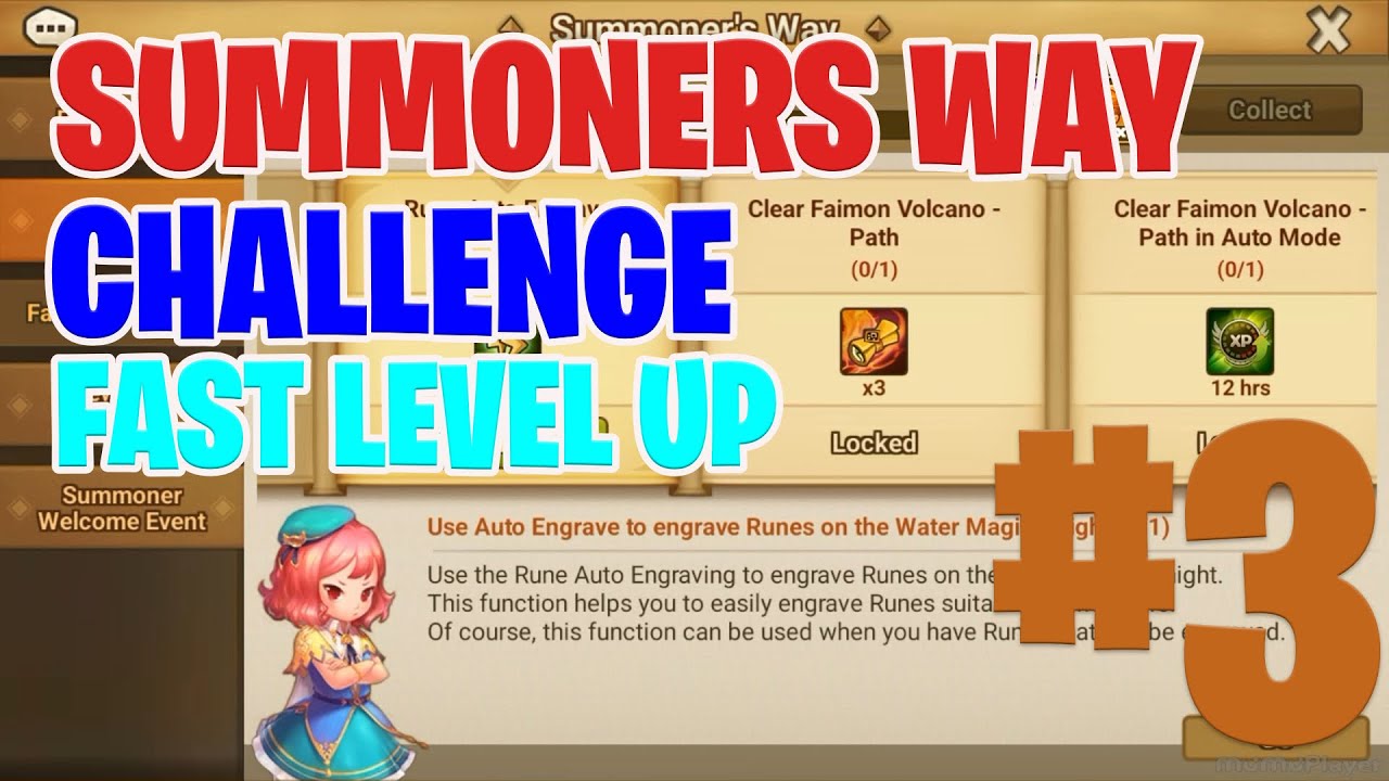 Summoners Way Challenge Fast Level Up 3 Rune auto Engrave