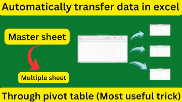 Automatically data Transfer in Excel | From Master sheet to Multiple sheets