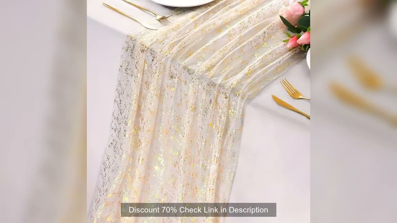 157inch High-end Luxury Style Gold Foil Table Runner Suitable for Wedding Birthday Party Decoration