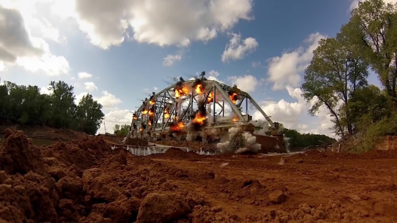 GoPro captures 600-pounds of explosives destroy Oklahoma bridge