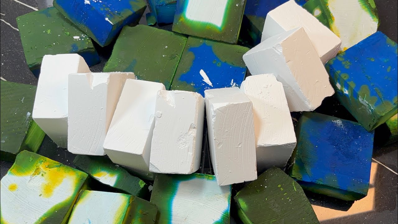 Melting Dusty Crispy GreenBlue  | Oddly Satisfying 
