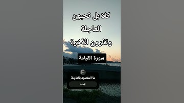 سورة القيامة..كلا بل تحبون العاجلة #quran #اكسبلور #تيك_توك #المصحف #لايك #ترند