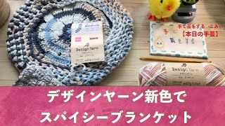 デザインヤーン新色でスパイシーブランケット【本日の手芸】today's handicraft