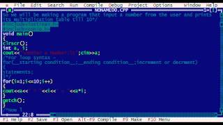 Turbo C++ Tutorial   For Loop Construct (HD)