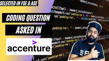 Coding Question Asked In Accenture 2021🔥 || Must Watch ||