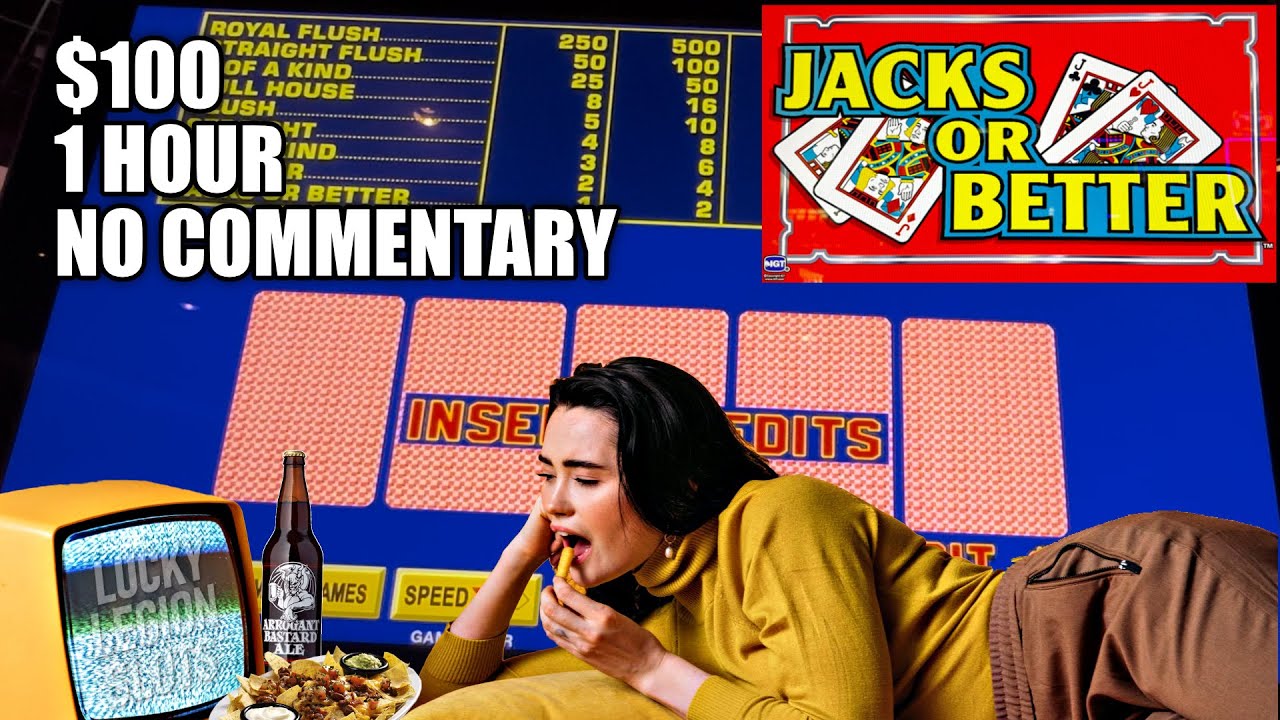 JACKS or BETTER VIDEO POKER ♦️ $100 only. 1 Hour. 8/5 Pay. No Commentary. No Quads. No Royal Flushes
