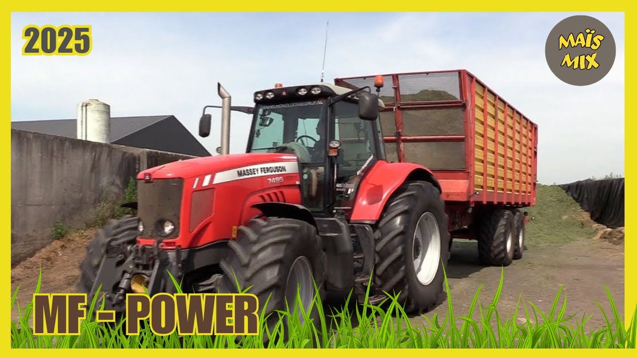 Gras 2025 | MF 7495 met open brul pijp | MF 7S 210 | Case 821 | Claas Jaguar 940 | Grass silage