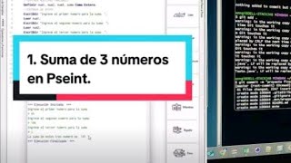 Suma de tres números en Pseint, Pseudocódigo.