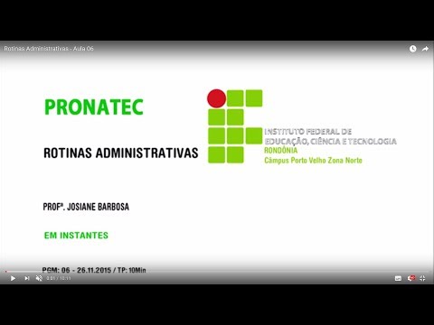 Rotinas Administrativas - Aula 06