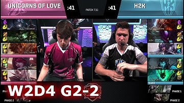 H2K Gaming vs Unicorns of Love | Game 2 S7 EU LCS Summer 2017 Week 2 Day 4 | H2K vs UOL G2 W2D4