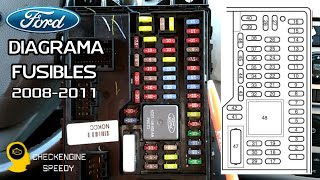 Passenger compartment fuse diagram in Spanish, Ford Focus 2008-2011