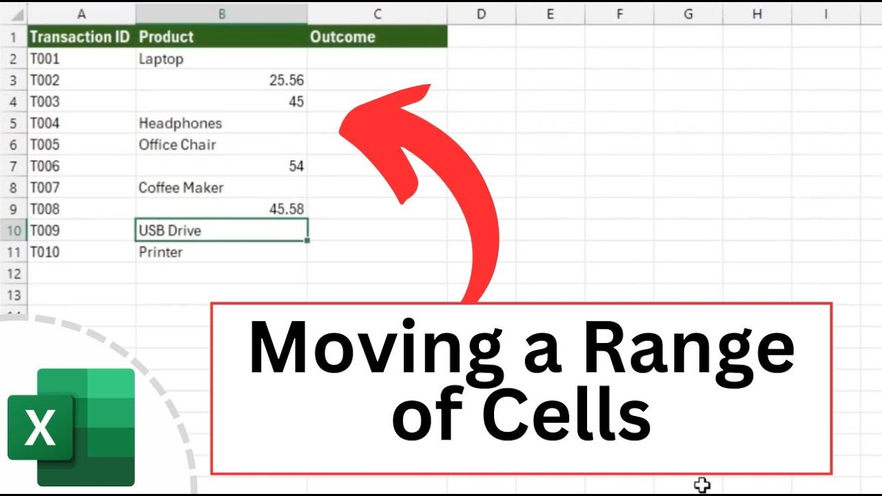 Moving a Range of Cells in Excel - YouTube