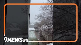 Snow falls on April 27 in Denver metro area as storms impact Colorado