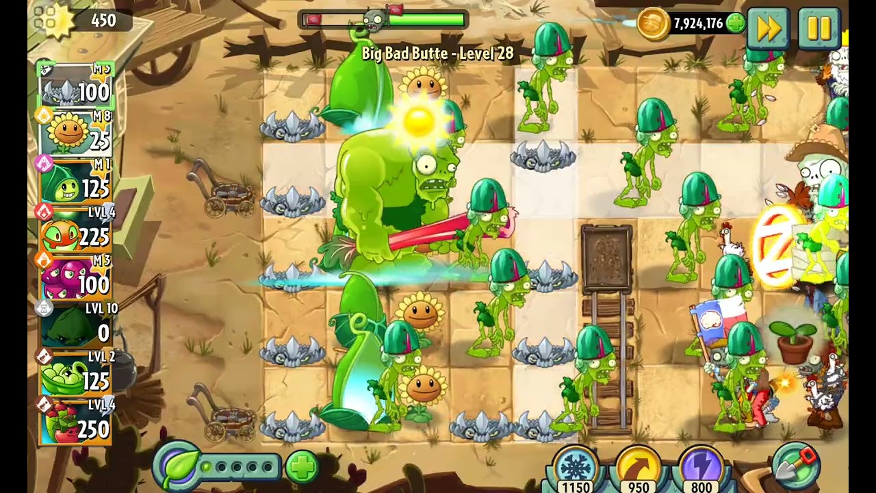 Plants Vs Zombies 2: Big Bad buttle nivel 28 
