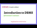 1. Introduction to Database & DBMS | Database Management System
