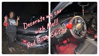 Decorate my car with me/ 2021 Chevrolet Trialblazer/ Red Bling Edition #newcartour #chevytrailblazer