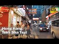 Night Walking in Hong Kong │Tsim Sha Tsui│Binaural Asia City Sounds Ambience│White Noise│4K
