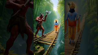 Lord Krishna Vs Demon On Bamboo Bridge Divine Protection Power Epic Cinematic Scene