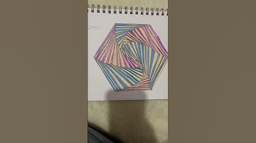 Hex #pattern #drawing #colors #easy #beginner #video #shorts #reels #paper #doodles #posca #hexagon