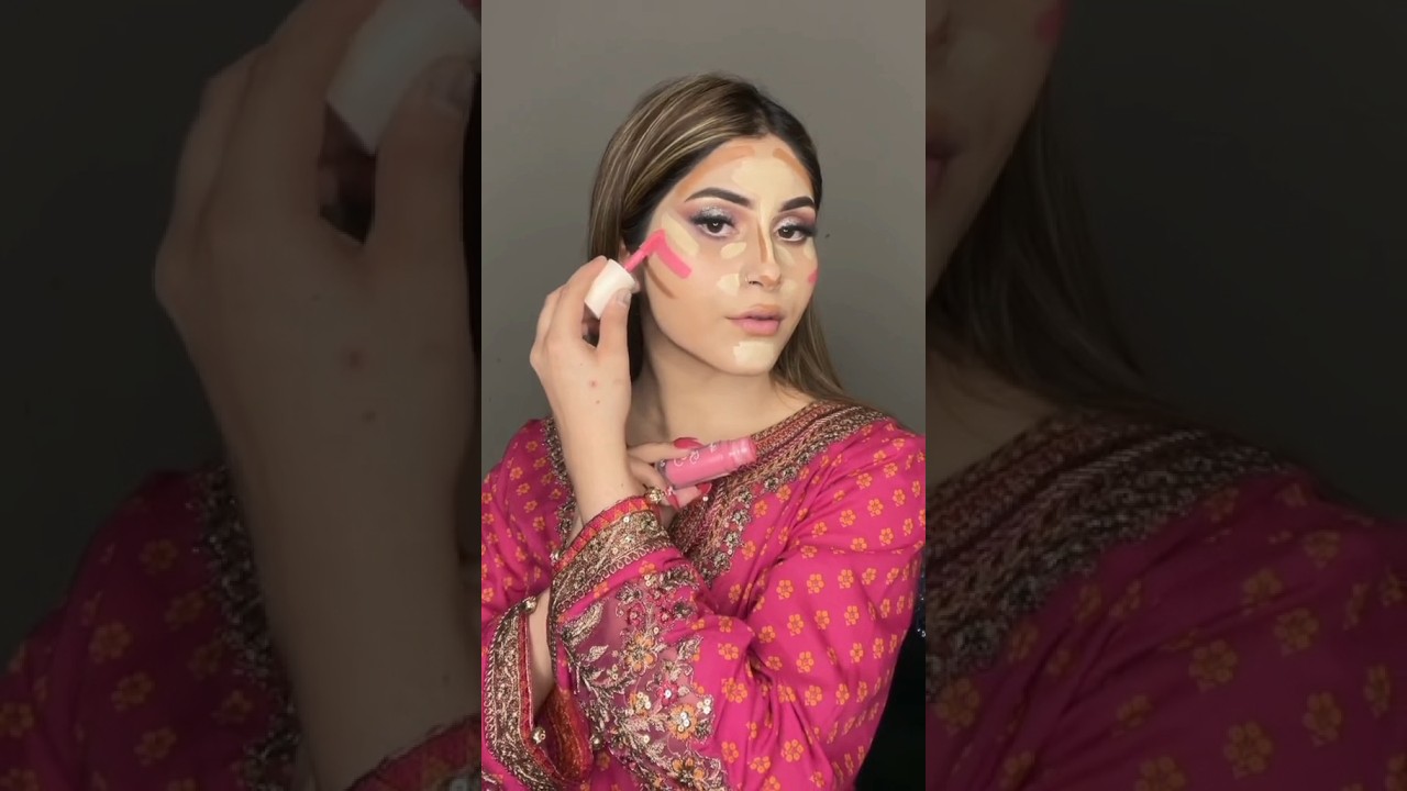 Light Makeup Tutorial with Pink Dress 