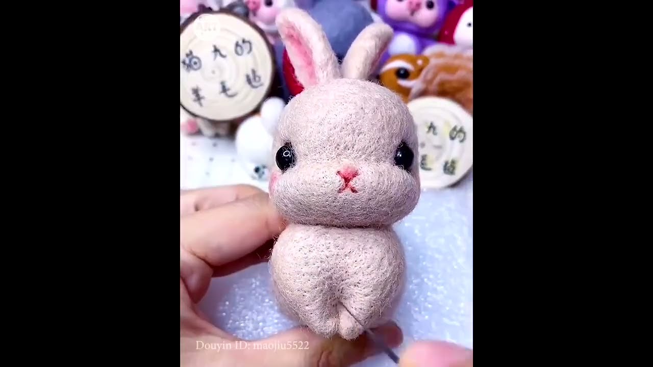 Relaxing ASMR Craft. Cute Felted Wool Art 🐶🐱🤩 Needle Felting. Kawaii DIY Toys