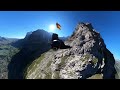 Wingsuit flight down the East Ridge of the Eiger