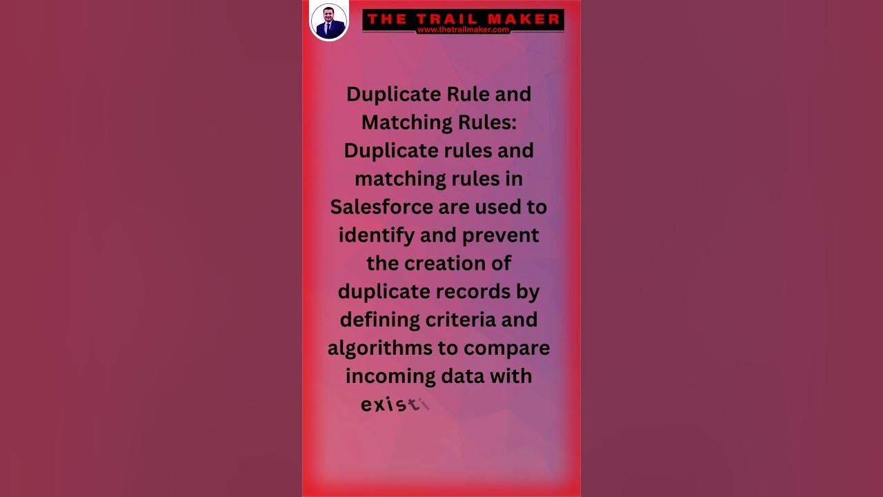 Duplicate rule and matching rules in salesforce shorts 
