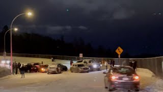 Pile-Up In Snowy Conditions