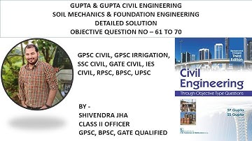 Gupta&Gupta Civil Engineering Objective Solution Chapter - 8 Question 61 to 70