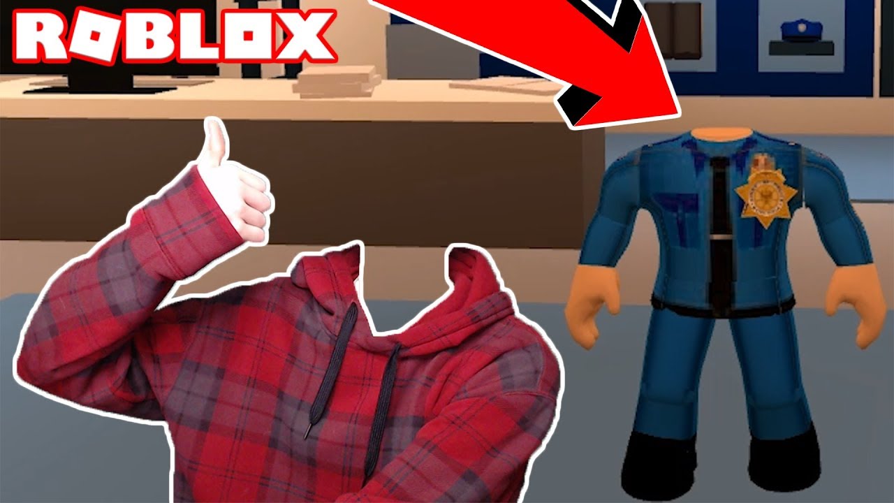 Playing As A Headless Cop In Jailbreak Roblox - joedaddy cool blue plaid opened up shirt roblox