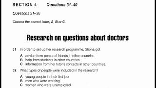 Cambride 8 - Test 2 - Section 4 - Research on questions about doctors