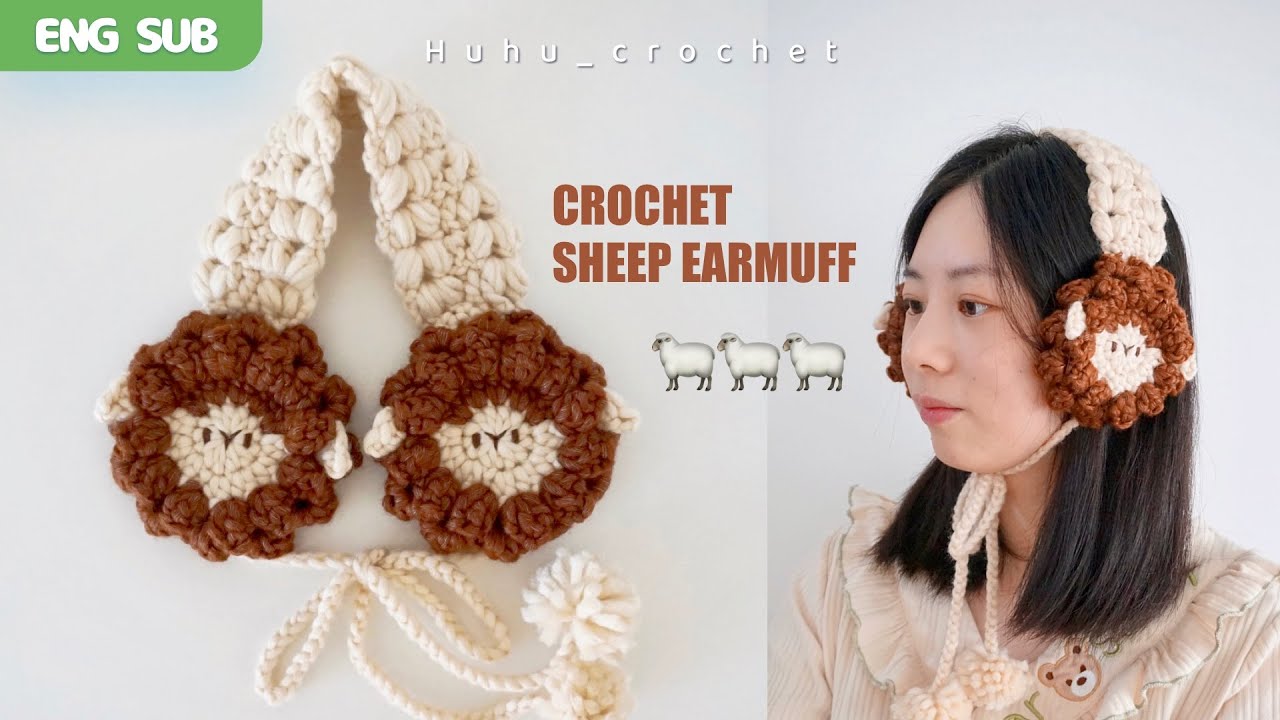 ENG SUB】How to Crochet A Earmuff | Cute Little Sheep